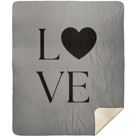 Love w/Heart - Premium Sherpa Blanket