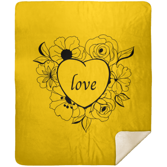Love and Flowers - Premium Sherpa Blanket