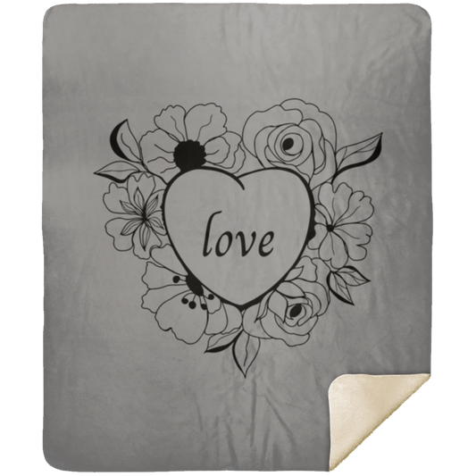 Love and Flowers - Premium Sherpa Blanket