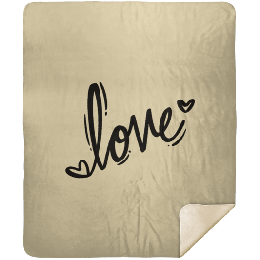 Love w/two Small Hearts - Premium Sherpa Blanket