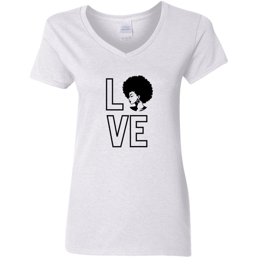 Love Afro Look - V-Neck T-Shirt