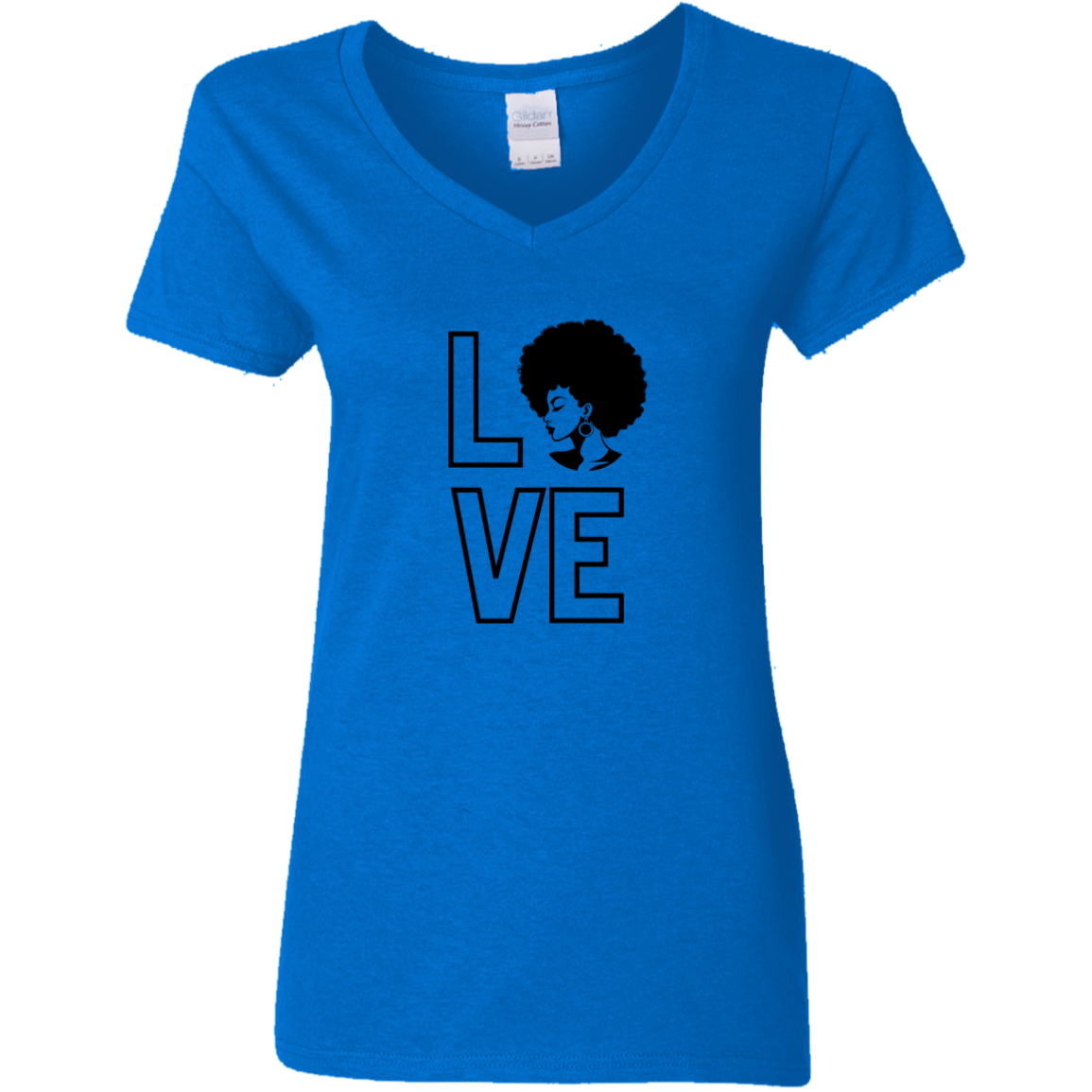 Love Afro Look - V-Neck T-Shirt
