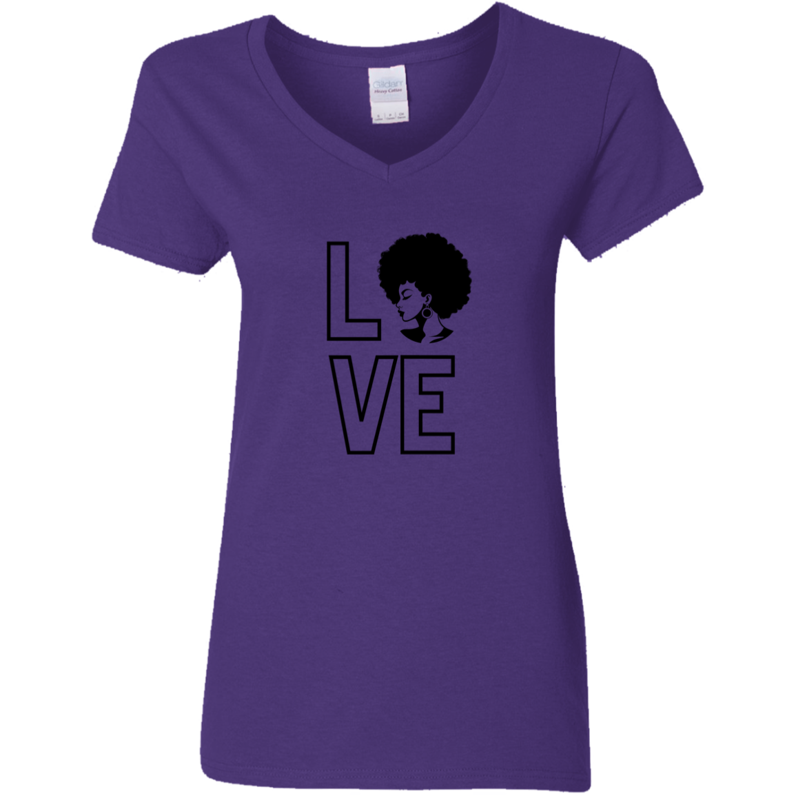 Love Afro Look - V-Neck T-Shirt