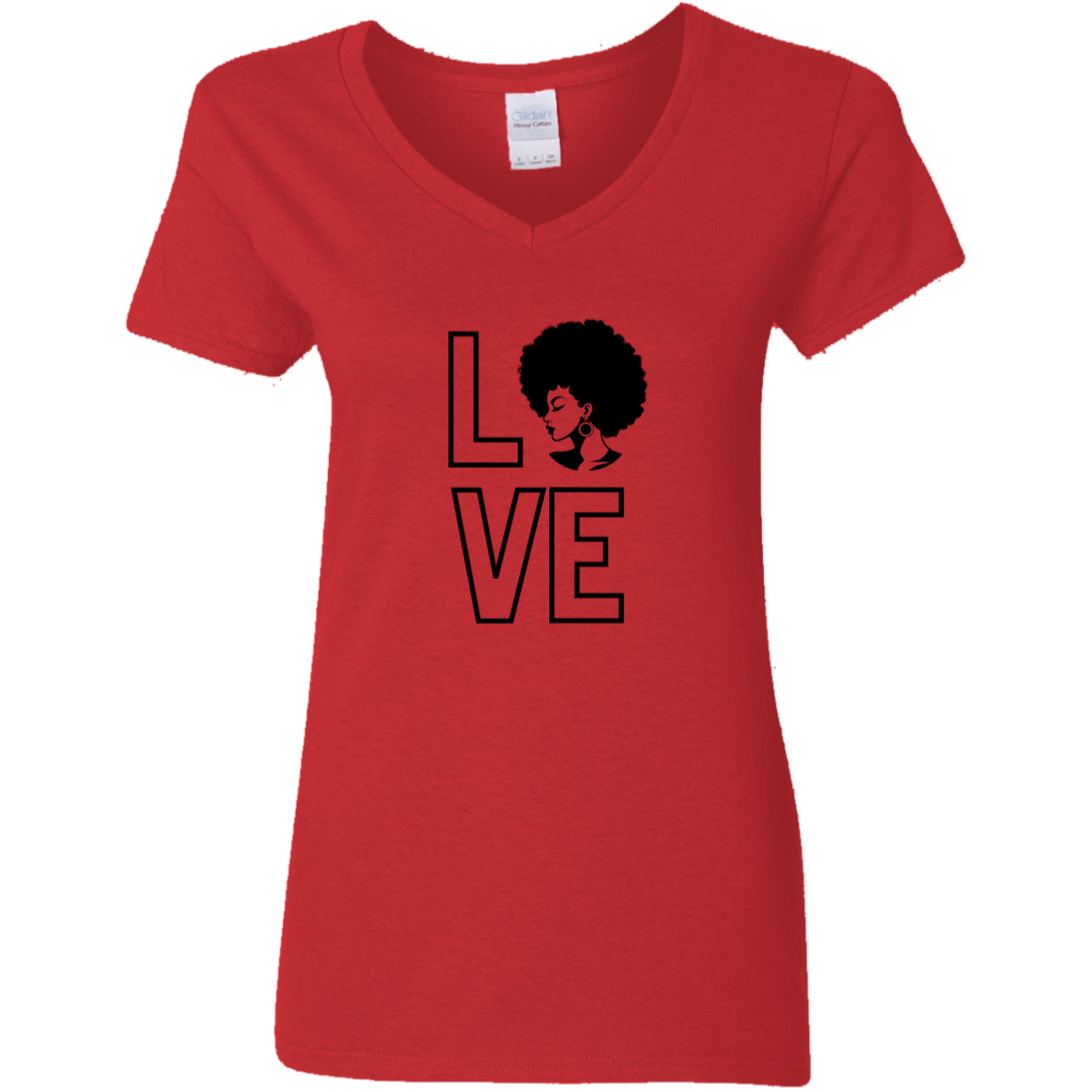 Love Afro Look - V-Neck T-Shirt