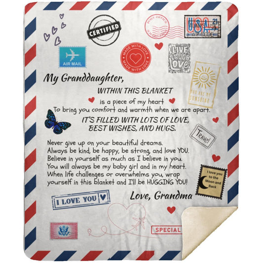 Granddaughter Blanket from Grandmother (Arctic Fleece/Mink Sherpa) - 50x60