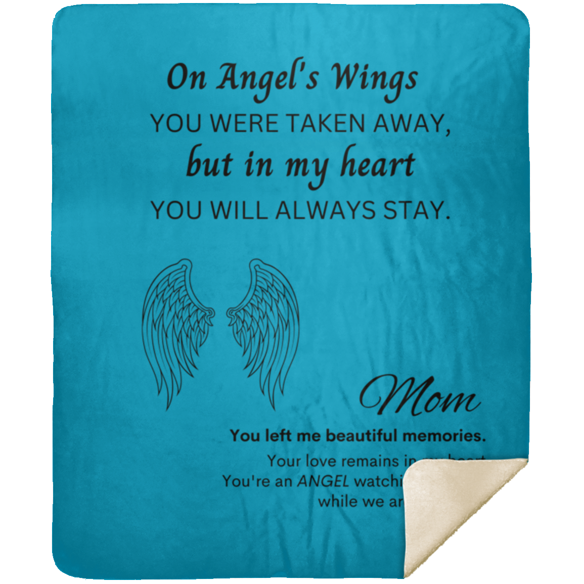 Memory Blanket for Mom (Angel's Wings) - Premium Mink Sherpa Blanket 50x60