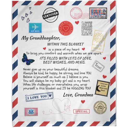 Granddaughter Blanket from Grandmother (Arctic Fleece/Mink Sherpa) - 50x60