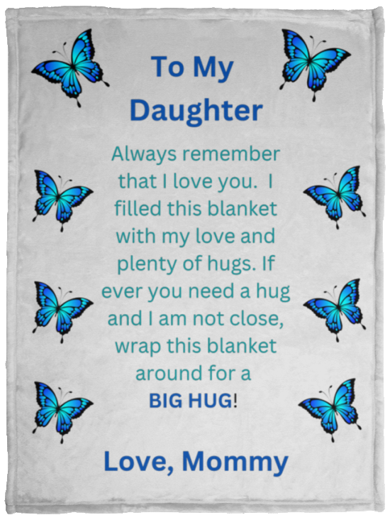 Daughter Butterfly - Cozy Plush Fleece Blanket - 30x40