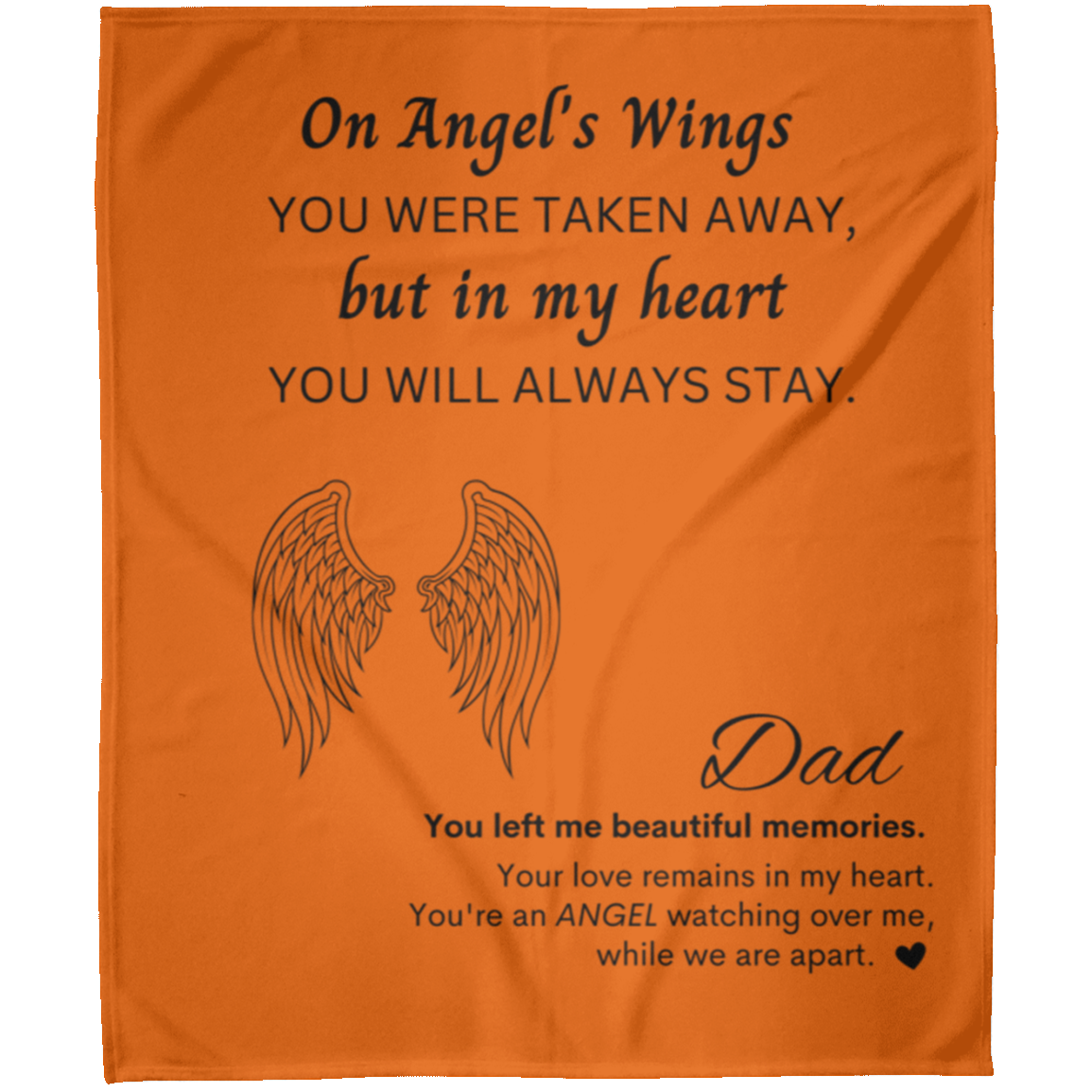 Memory Blanket for Dad (Angel's Wings) -  Arctic Fleece Blanket 50x60
