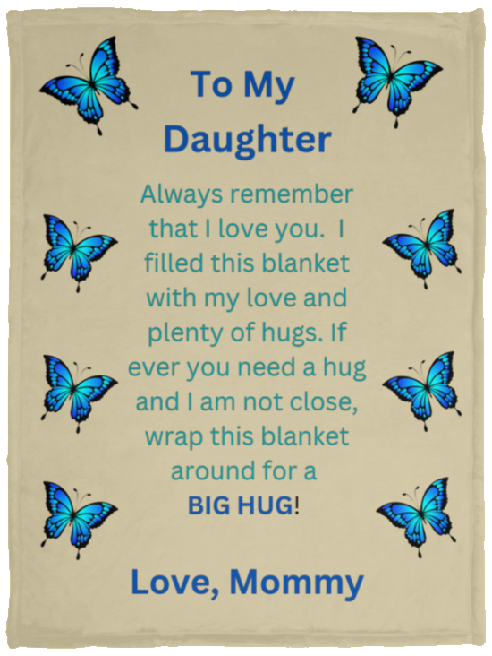 Daughter Butterfly - Cozy Plush Fleece Blanket - 30x40
