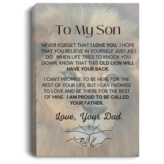 Son Canvas with Lion - Portrait Canvas .75in Frame