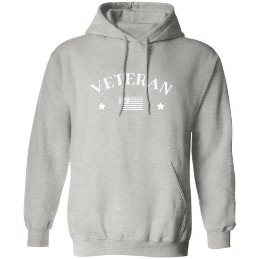 Veteran Pullover with Flag Hoodie (WHT)