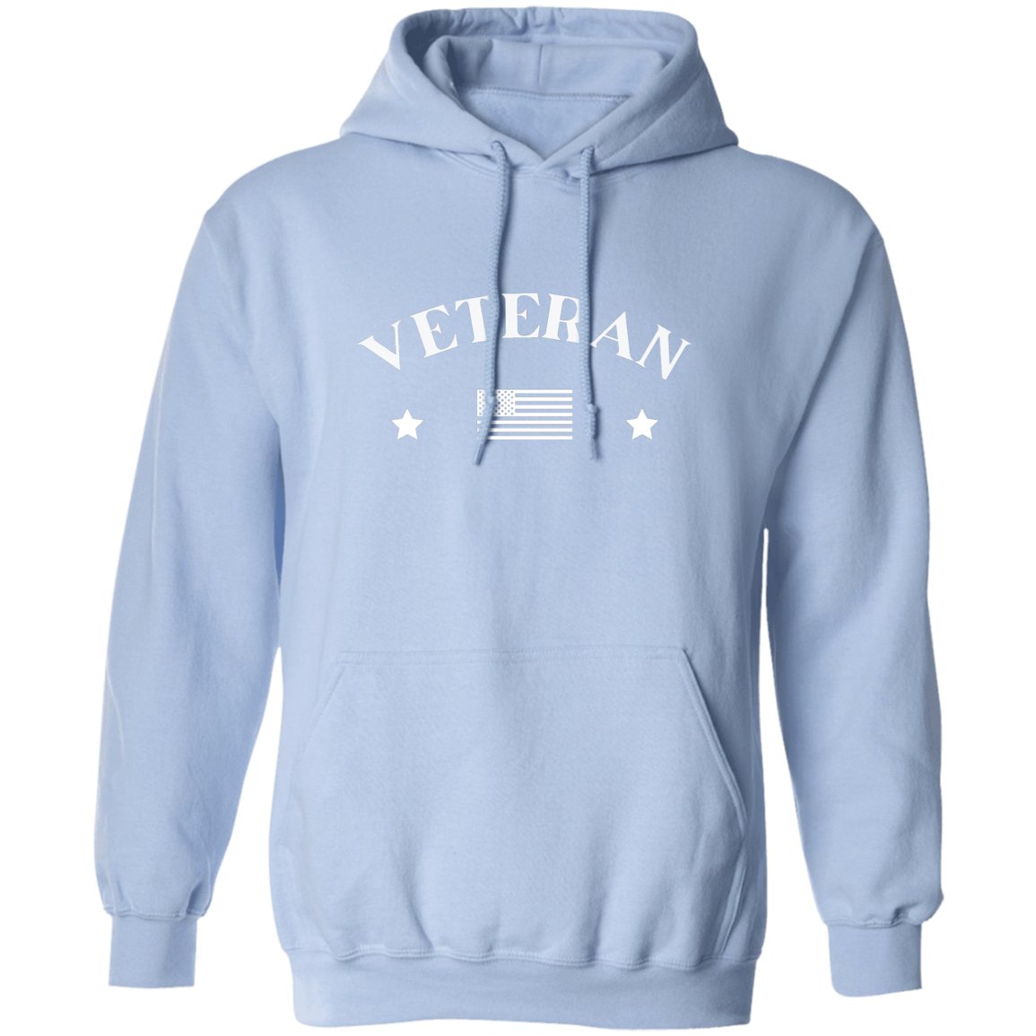 Veteran Pullover with Flag Hoodie (WHT)