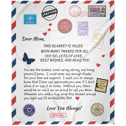 Postcard to Mom Blanket - Arctic Fleece Blanket 50x60