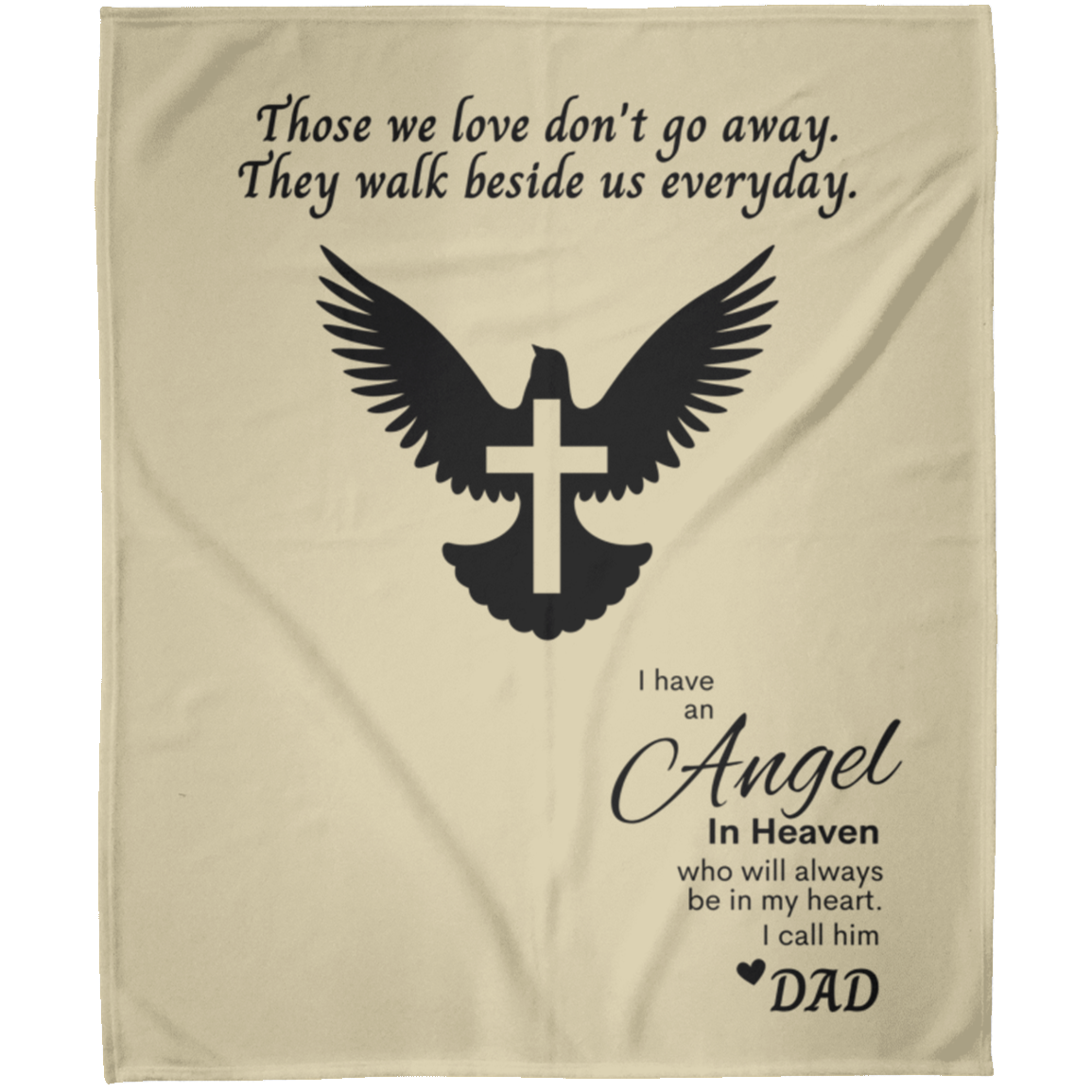 Memory Blanket for Dad (Dove) - Arctic Fleece Blanket 50x60