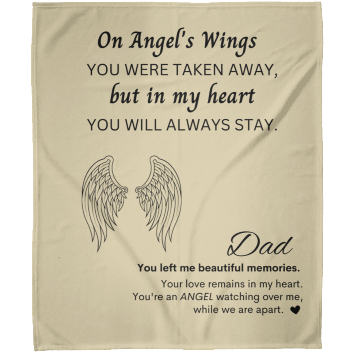 Memory Blanket for Dad (Angel's Wings) - Arctic Fleece Blanket 50x60