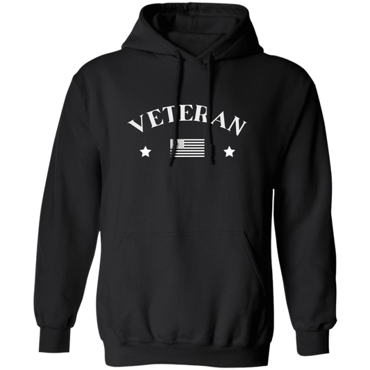 Veteran Pullover with Flag Hoodie (WHT)