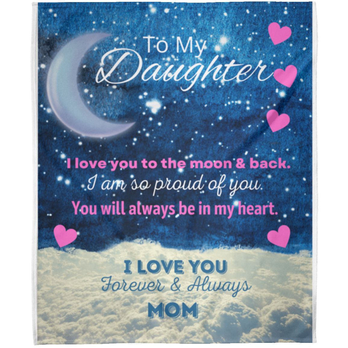 Daughter Moon and Back from Mom - Arctic Fleece Blanket 50x60