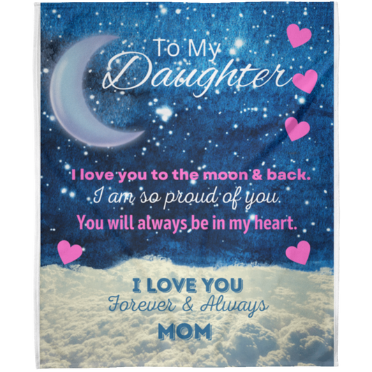 Daughter Moon and Back from Mom - Arctic Fleece Blanket 50x60