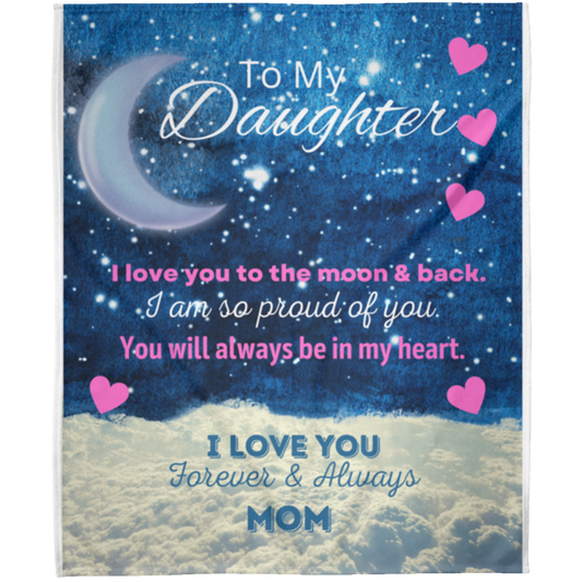 Daughter Moon and Back from Mom -  Arctic Fleece Blanket 50x60