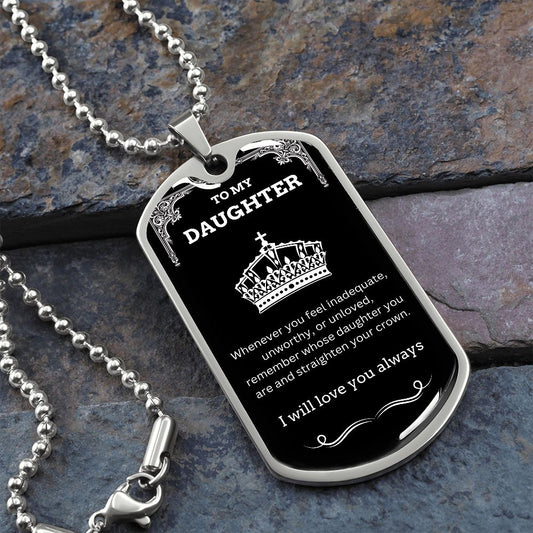 daughter gift, gift for daughter, gift daughter, daughter from mom, daughter from dad, gift for daughter from mom, gift for daughter from parents, dog tag for daughter, daughter dog tag gift necklace