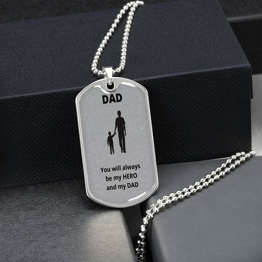 Hero and Dad / Silver Dog Tag