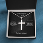 Amazing Dad / Single Parent Dad / Stainless Steel Cross Necklace with Ball Chain