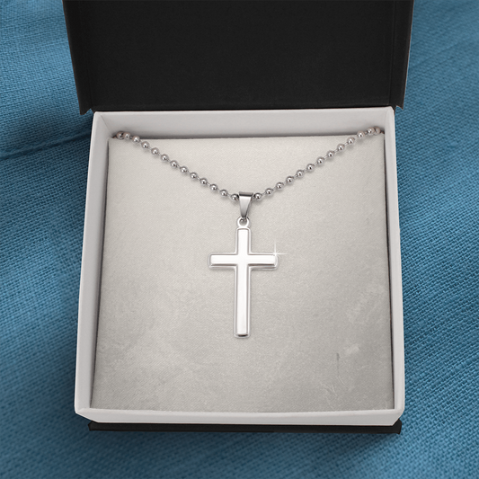 Stainless Cross Necklace with Ball Chain without Text