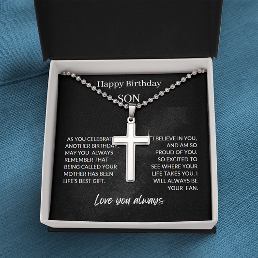 Happy Birthday Son / Son from Mother / Cuban Link Chain Necklace