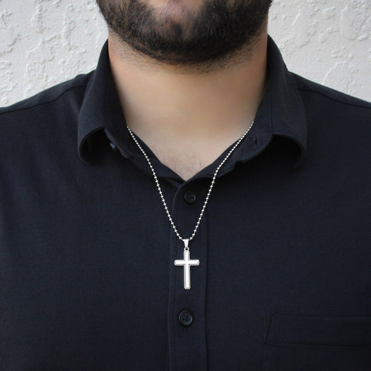 Stainless Cross Necklace with Ball Chain without Text