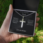 Amazing Dad / Single Parent Dad / Stainless Steel Cross Necklace with Ball Chain