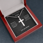 Amazing Dad / Single Parent Dad / Stainless Steel Cross Necklace with Ball Chain