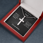 Amazing Dad / Single Parent Dad / Stainless Steel Cross Necklace with Ball Chain