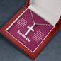 Soulmate pillar of strength / Gift for Him / Stainless Cross Necklace with Ball Chain