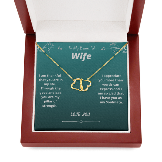 Wife Gold Necklace, Wife Birthday Gift, Wife birthday Necklace
