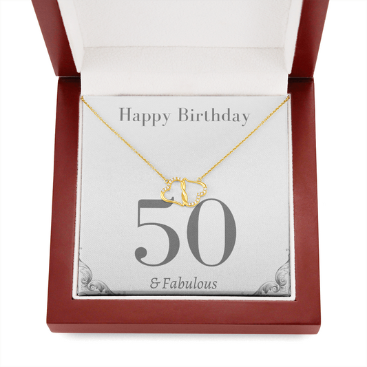 Happy Birthday / 50 & Fabulous / Everlasting Love 10K Gold Necklace