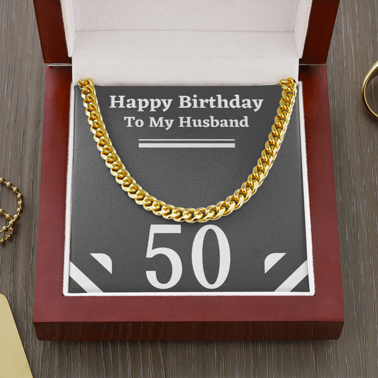 Birthday to Husband; Happy 50th birthday for husband; Necklace for husband birthday