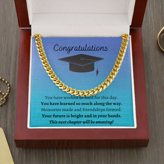 Graduate / Congratulations for Him / Cuban Link Chain Necklace