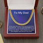 To My Dad from Daughter / Gift for Dad / Proud to be Daughter / Cuban Link Chain Necklace