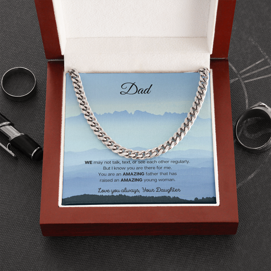 Dad | Dad from Daughter | Amazing Father Love Your Daughter | Cuban Link Chain Necklace