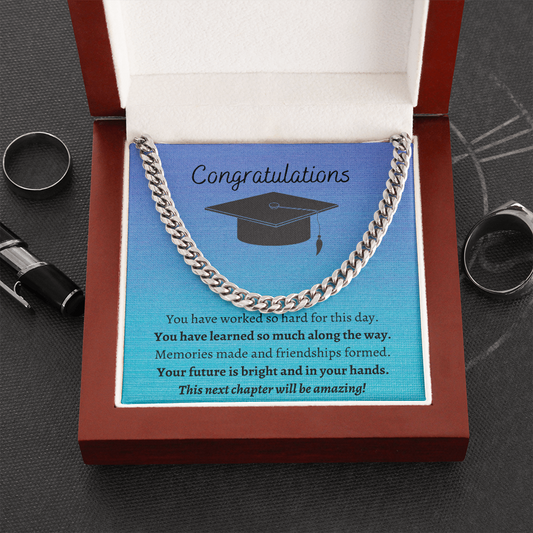Graduate / Congratulations for Him / Cuban Link Chain Necklace