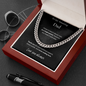 Amazing Dad / Single Parent Dad / Cuban Link Chain Necklace w/Mahoghany Box