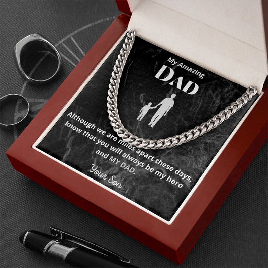 My Amazing Dad / Dad from Son / Dad Necklace /Cuban Link Chain Necklace