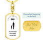 Dad / My Hero and Dad / Graphic Dog Tag Keychain