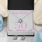 Happy Birthday / 50 & Fabulous / Love Knot Earring & Necklace Set