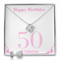 Happy Birthday / 50 & Fabulous / Love Knot Earring & Necklace Set