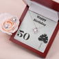Happy Birthday / 50 and Balloons / Love Knot Earring & Necklace Set