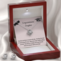 Congratulations Daughter / Daughter / Love Knot Necklace and Earrings