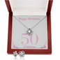 Happy Birthday / 50 & Fabulous / Love Knot Earring & Necklace Set