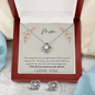 Mom from child / Single Parent / Love Knot Earrings and Necklace